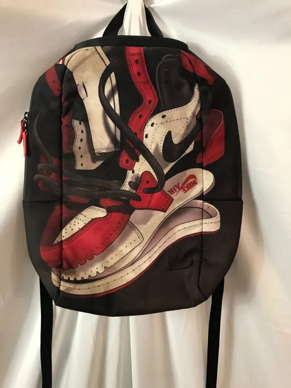 Jordan Nike Air Centered Shoe Logo Activewear Athletic Sport Cut Backpack